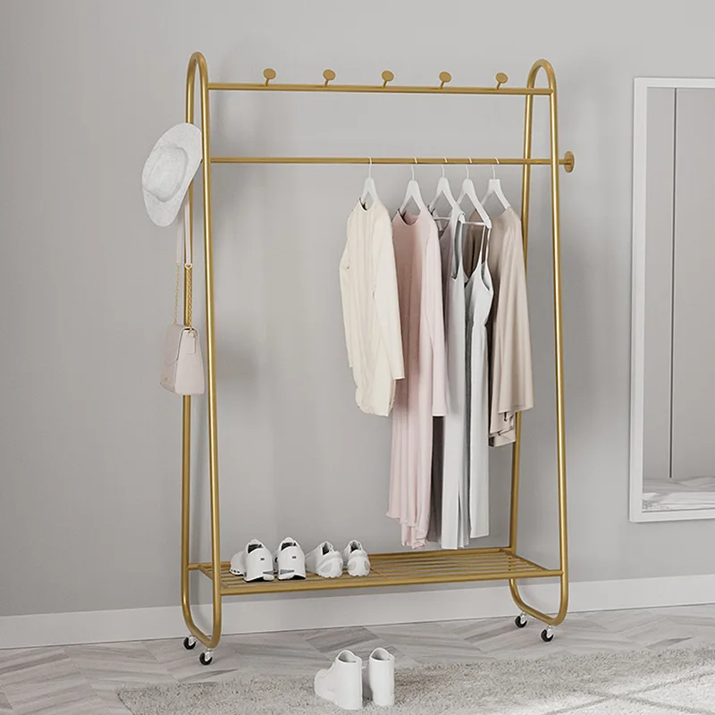 

Light Luxury Creative Coat Rack Bedroom Multi-functional Storage Rack Floor-to-ceiling Simple Modern Removable Hanging Clothes