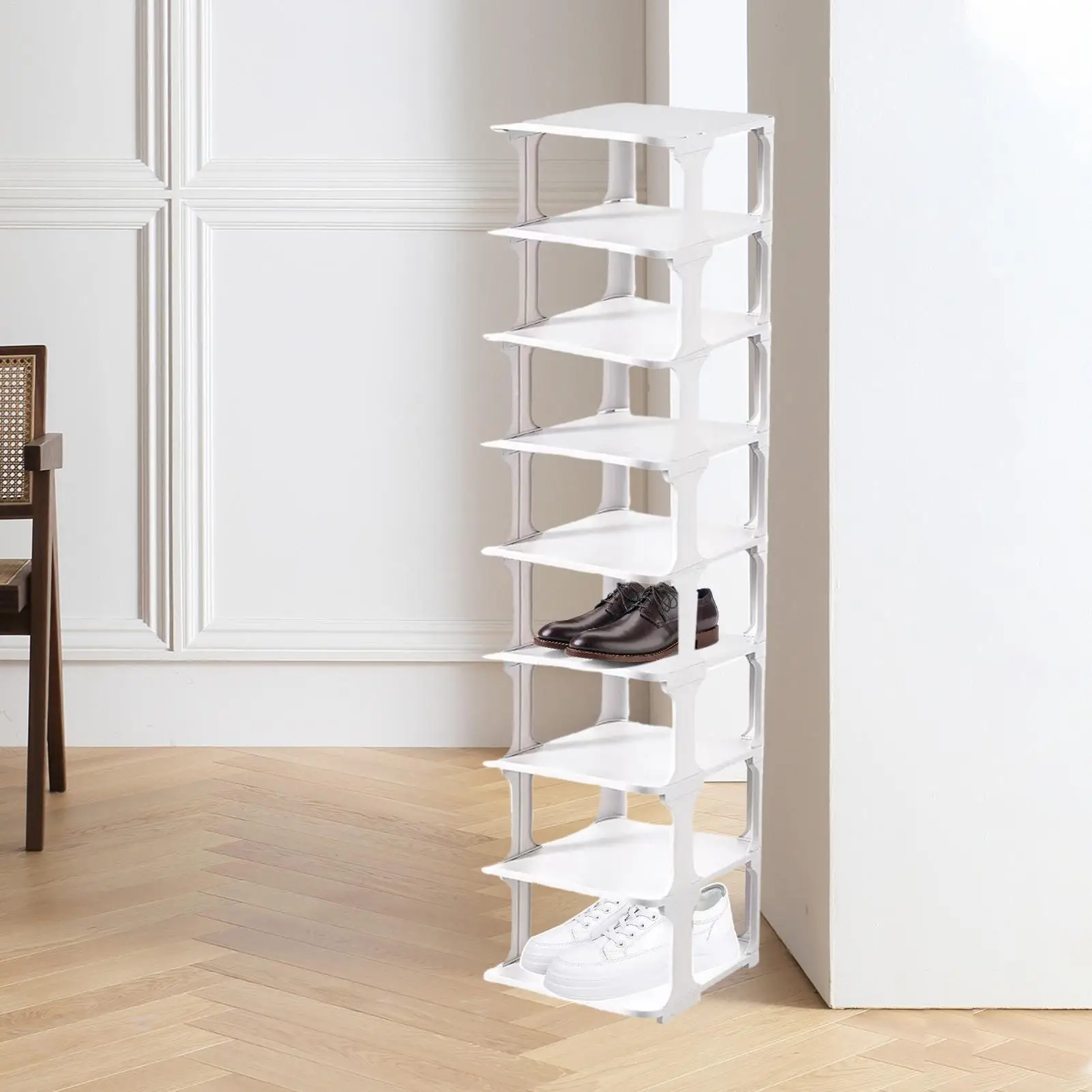 

Multi Layer Shoe Rack Narrow Shoe Storage Shelf Freestanding Slipper Organizer 9-Tier Sneaker Holder Shelf For Doorway Bedroom