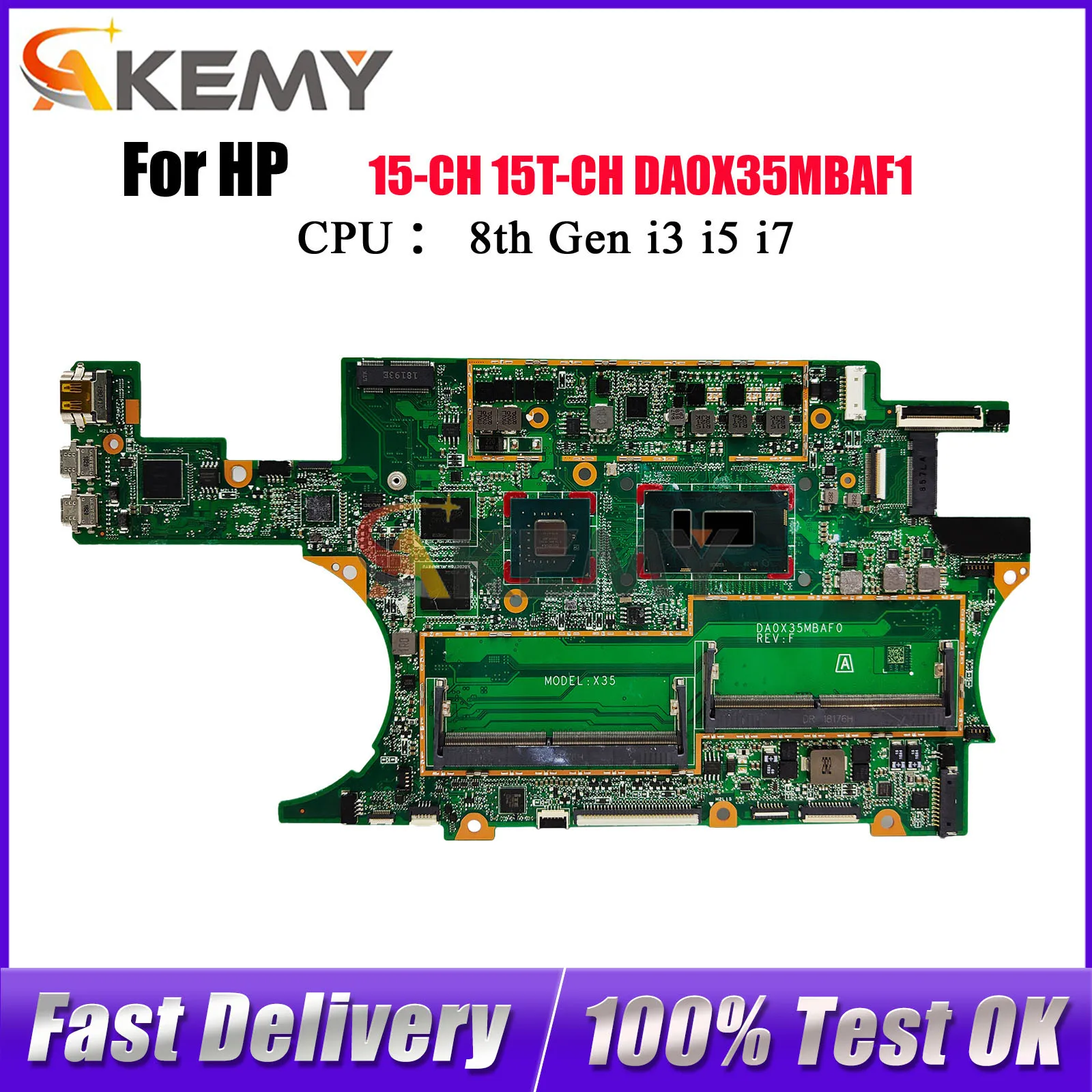 

DA0X35MBAF0 For HP Spectre X360 15-CH 15T-CH Laptop Motherboard L15573-601 With i7 CPU MX150 2GB GPU 100% Fully Tested