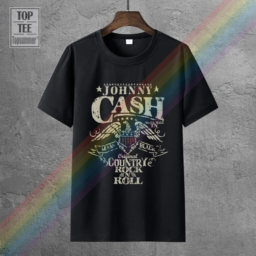 Johnny Cash Rock T-shirt, Muziek Fan Shirt, Heren Voor Dames Alle Maten Zomer Blacks Katoenen T-shirt