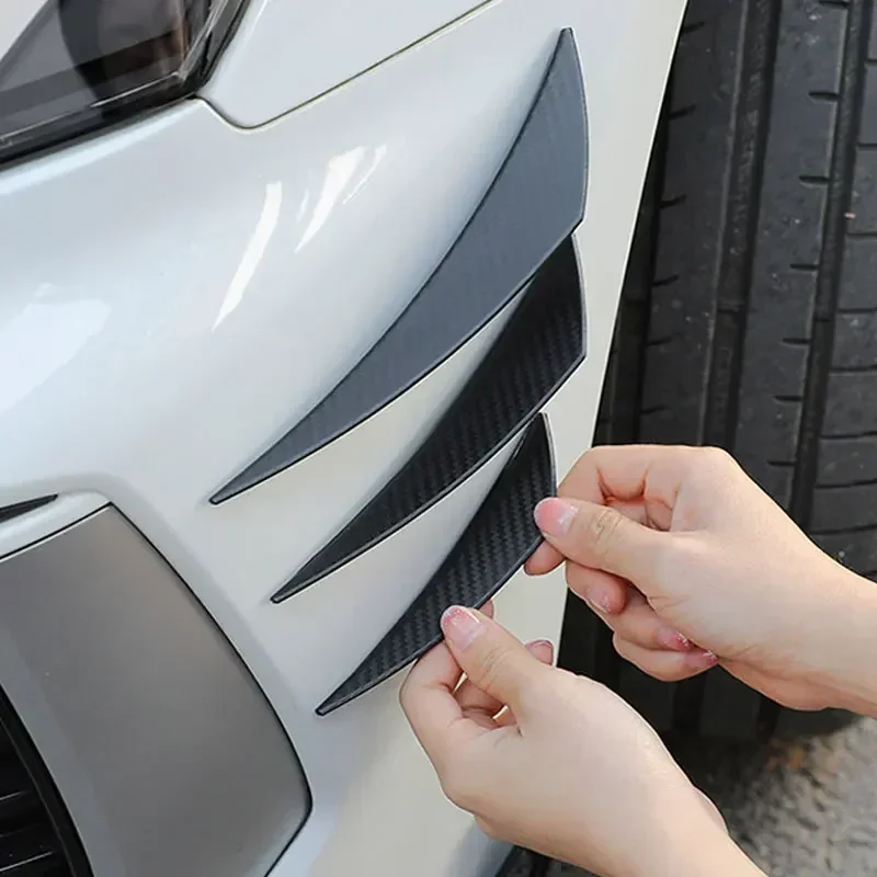 Universal Front Bumper Lip Decoration Diffuser Splitter Fins Body Spoiler Canards Valence Chin Car Tuning Canard