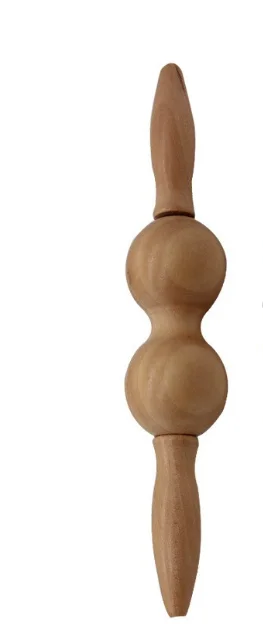 Wooden roller massager Solid wood back leg massage massage hammer double massage ball rolling spine