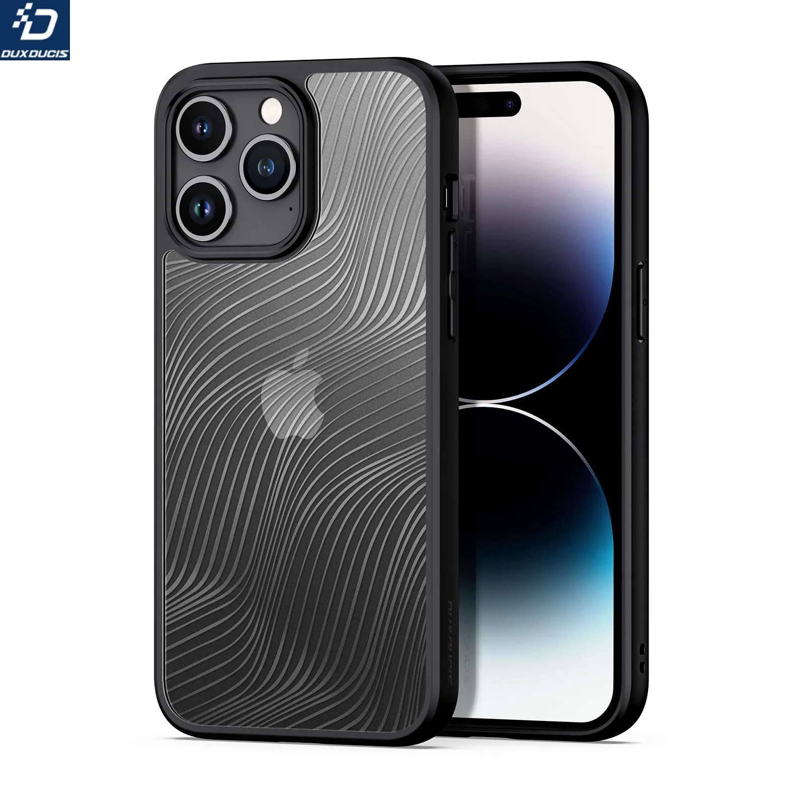 For iPhone 12 13 14 15 16 Pro Max Case DUX DUCIS Aimo Series Shockproof PC+TPU Flowing Line Matte Anti-fingerprint Sleeve Cover