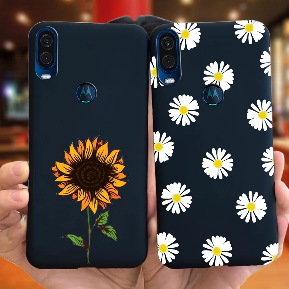 Cute Phone Case For Motorola Moto One Vision / Moto One Macro Soft TPU Black Silicon Cover Cases For MOTO Onevision XT1970