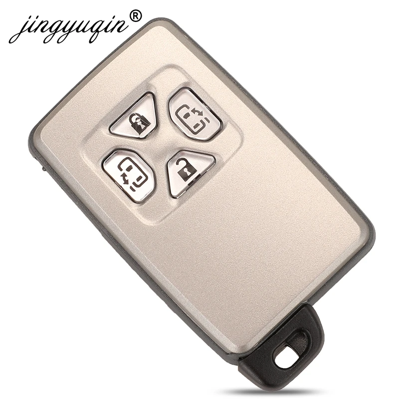 jingyuqin Smart Keyless Shell for Toyota Noah Voxi Alphard Estima Vellfire Smart Card Remote Car Key Case Fob 4/5 Button 1pc