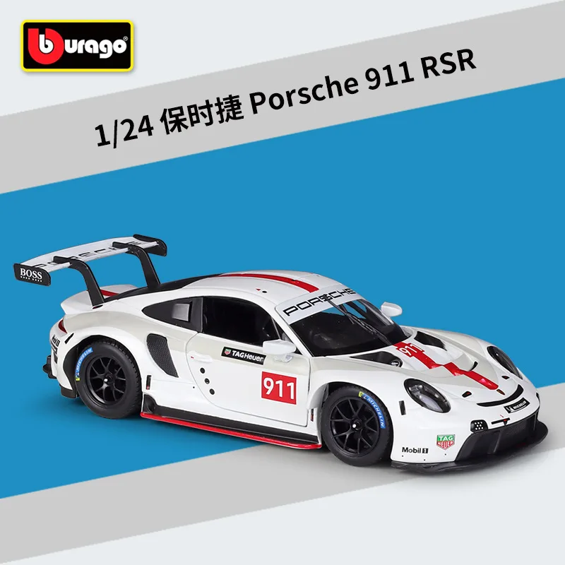 

Bburago 1:24 Porsche 911 RSR GT Racing Simulatio Collector Edition Metal Diecast Model Car Kids Toys Gift B449