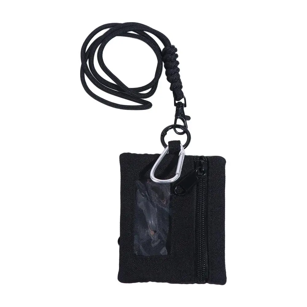 Solid Color Hanging Neck Coin Purse Multifunctional Earphone Hanging Neck Wallet Keys Cards Oxford Cloth Small Storage Bag