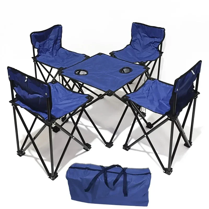 حار بيع التخييم في الهواء الطلق الترفيه الجدول وكرسي مجموعة من خمس قطع للنزهة الشاطئ حزب طاولة قابلة للطي وكرسي #1