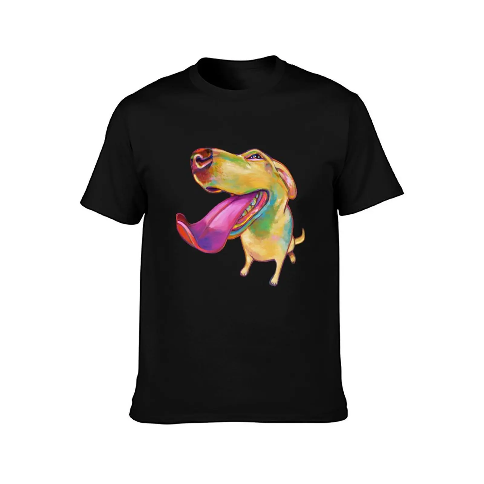 Colorful Blond Labrador by Robert Phelps T-Shirt Big Size Daily Wear T-Shirt