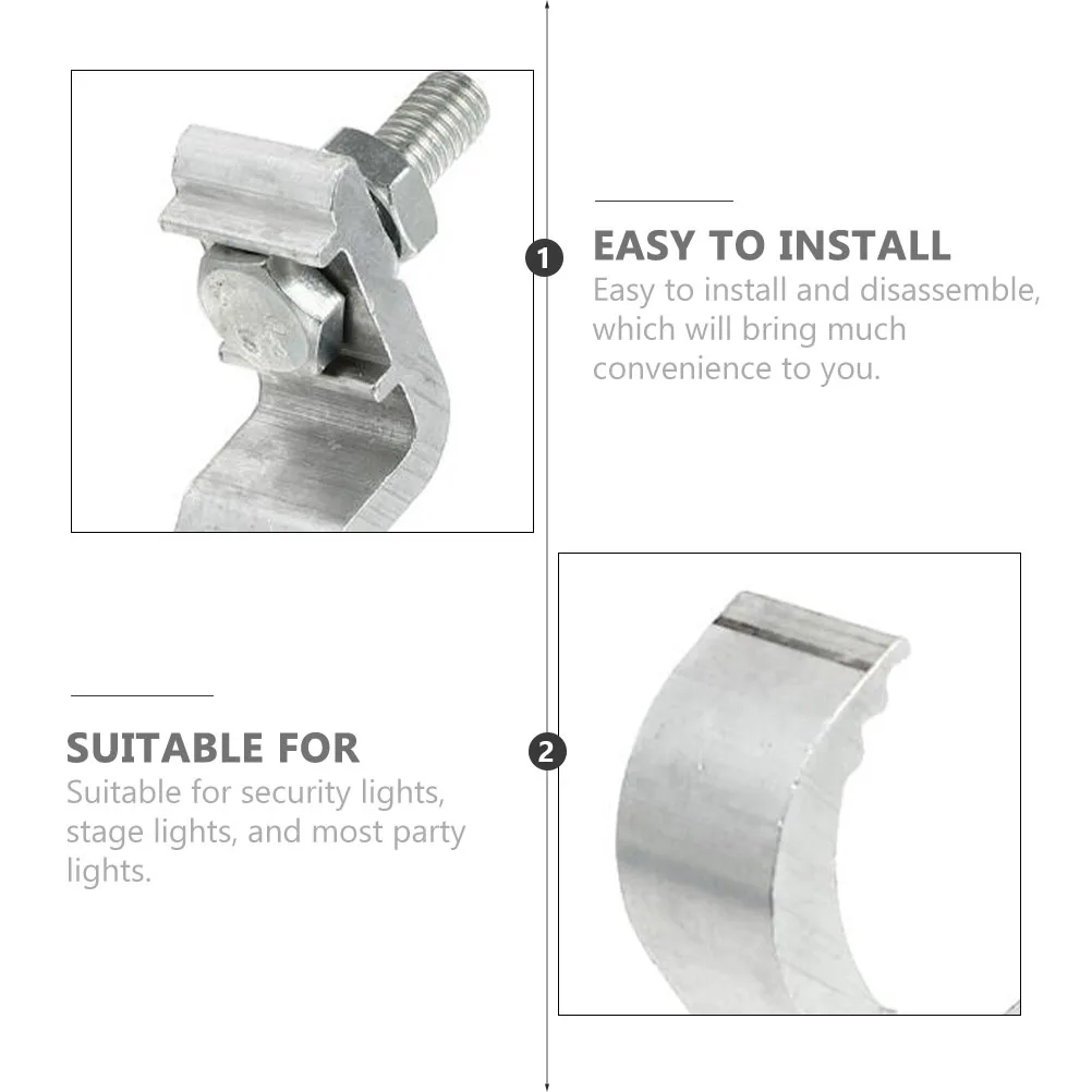 

4 Pcs Lamp Hook Aluminum Heavy Duty Stage Clamps Silver Color Anti Skid Teeth Design LED Truss Spotlights Lighting Mount