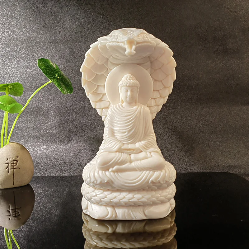 Lndia Shakyamuni Buddha Figure Statue Snake Tathagata Resin Sculpture  Home Room Office Plant pot Feng Shui  Decoration Statue