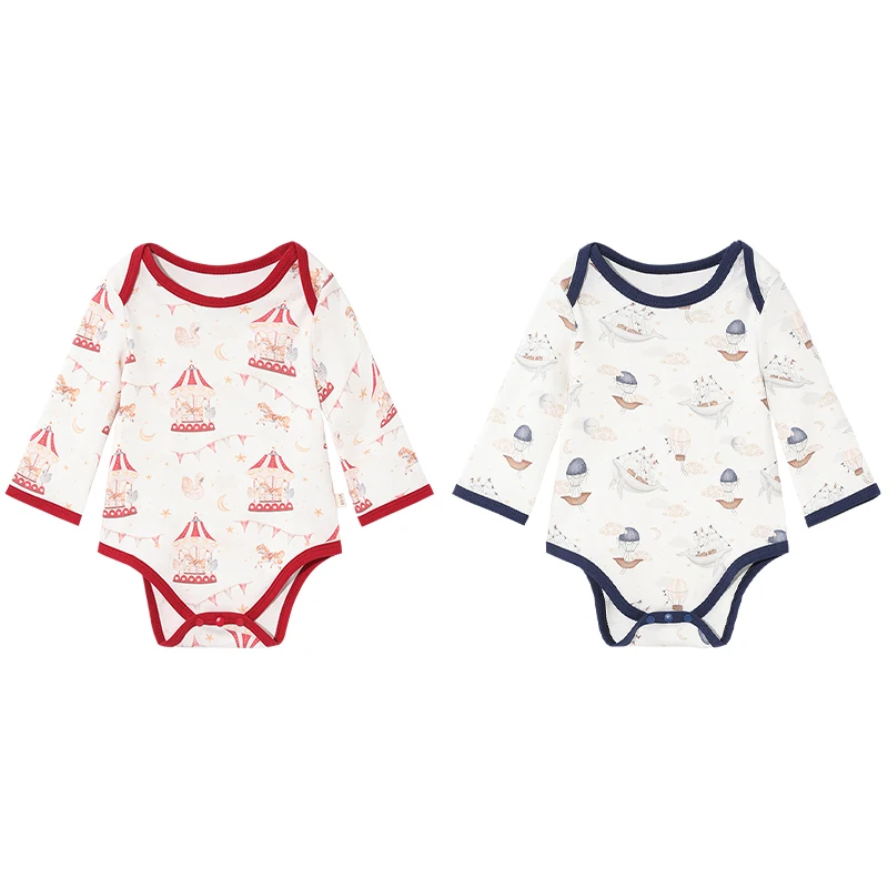 Spring and Autumn infant baby boys girls Baby Bodysuits Long Sleeve Playsuit Briefs crawling suit cotton Fashion Baby Clothes