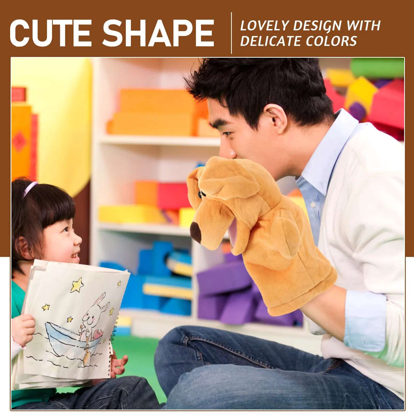 

Lovely Animal Hand Puppets Soft Fabric Construction Comfortable to Hold Perfect for Educational Activities and Child