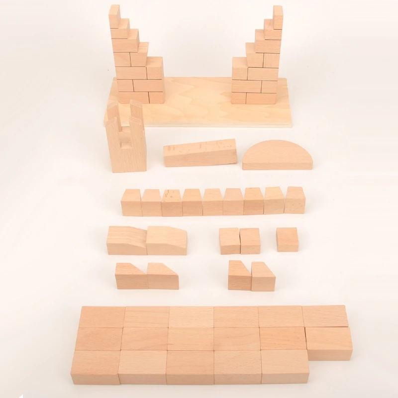 F19F 1Set Interactive Wooden Roman Arch Bridge Stacking Block Toy Stimulation Blocks Tumble Game Stacking Block Wooden Block