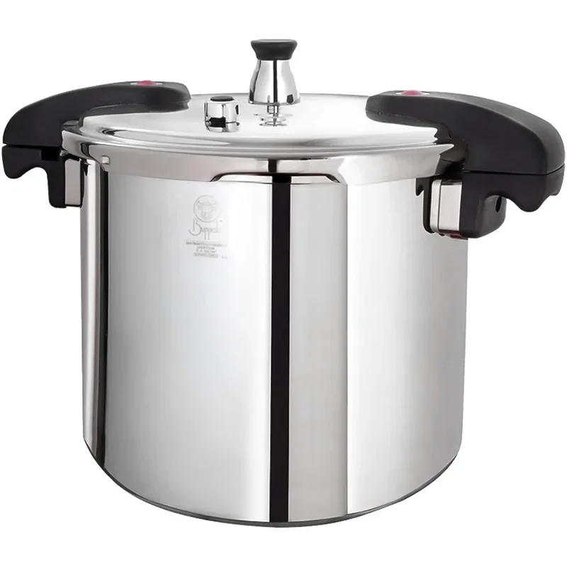 Buffalo 15 Quart Pressure Cooker Stainless Steel - Large Canning Pot with Lid for Home, Commercial Use - Easy to Clean