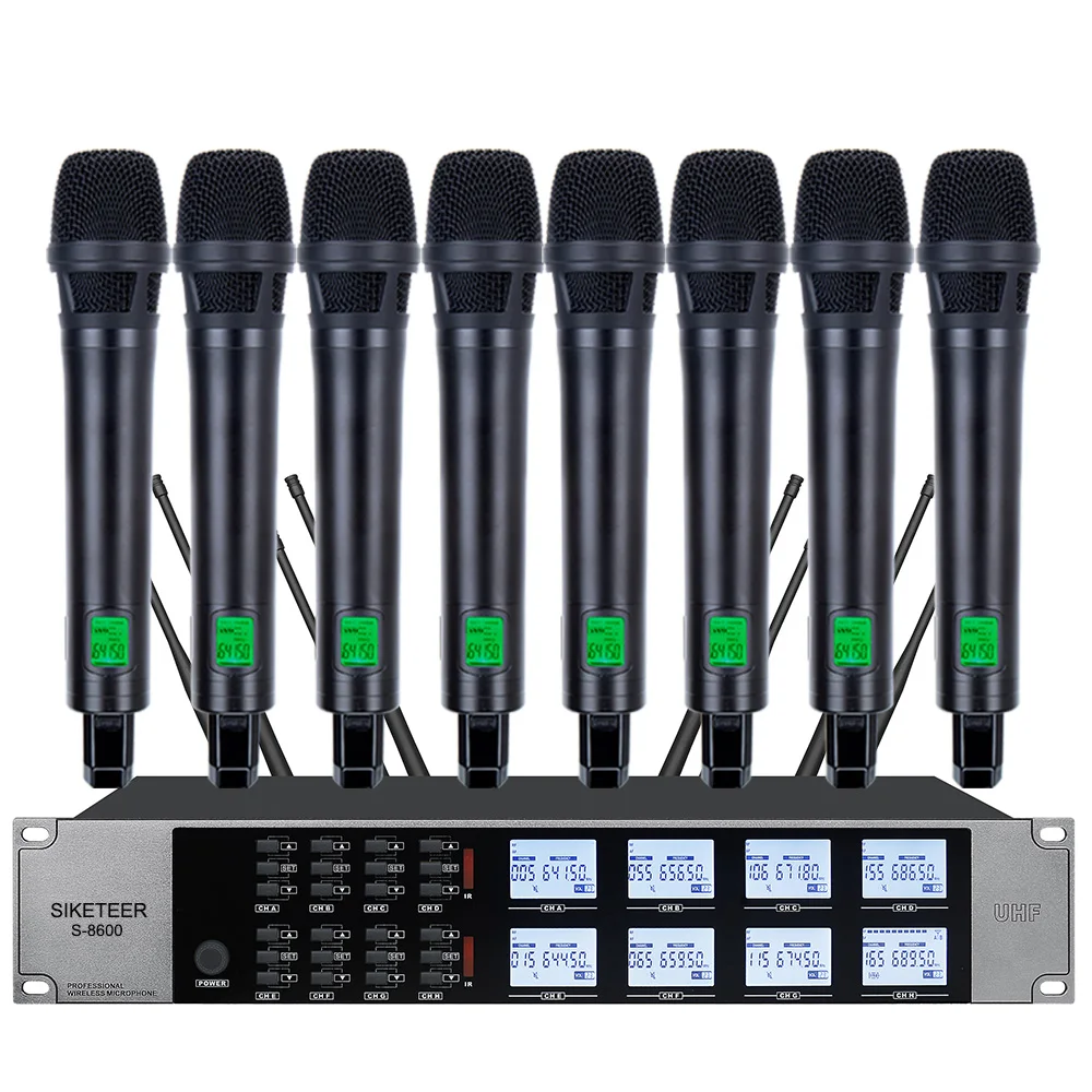 Professional Wireless Microphone System Metal Handheld Microphone Church School Theater Stage Performance Microphone