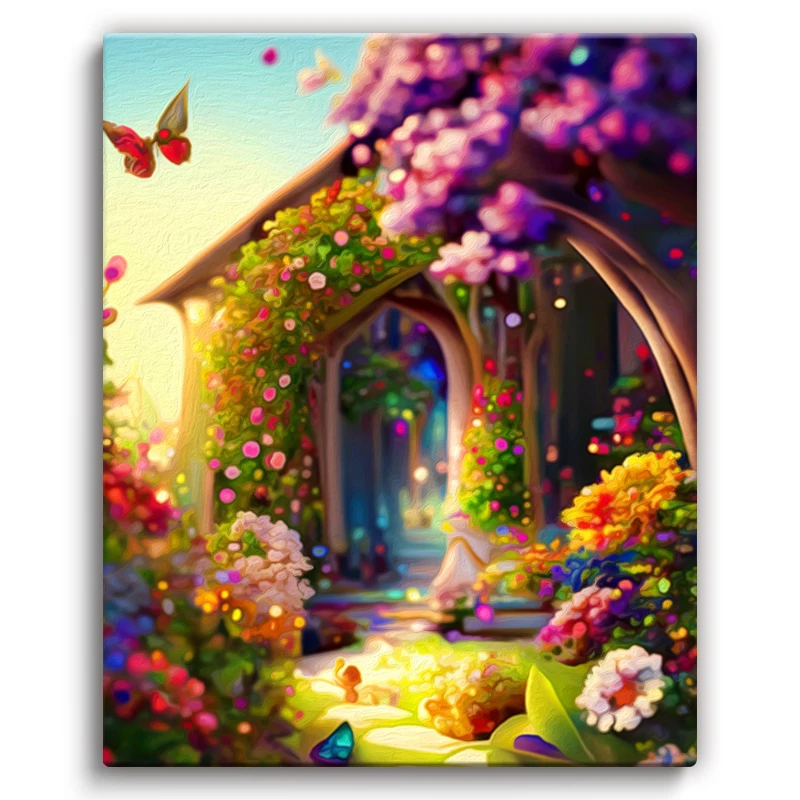 

RUOPOTY Painting By Numbers For Picture Paint Forest Magic Gate Art supplies Home decoration