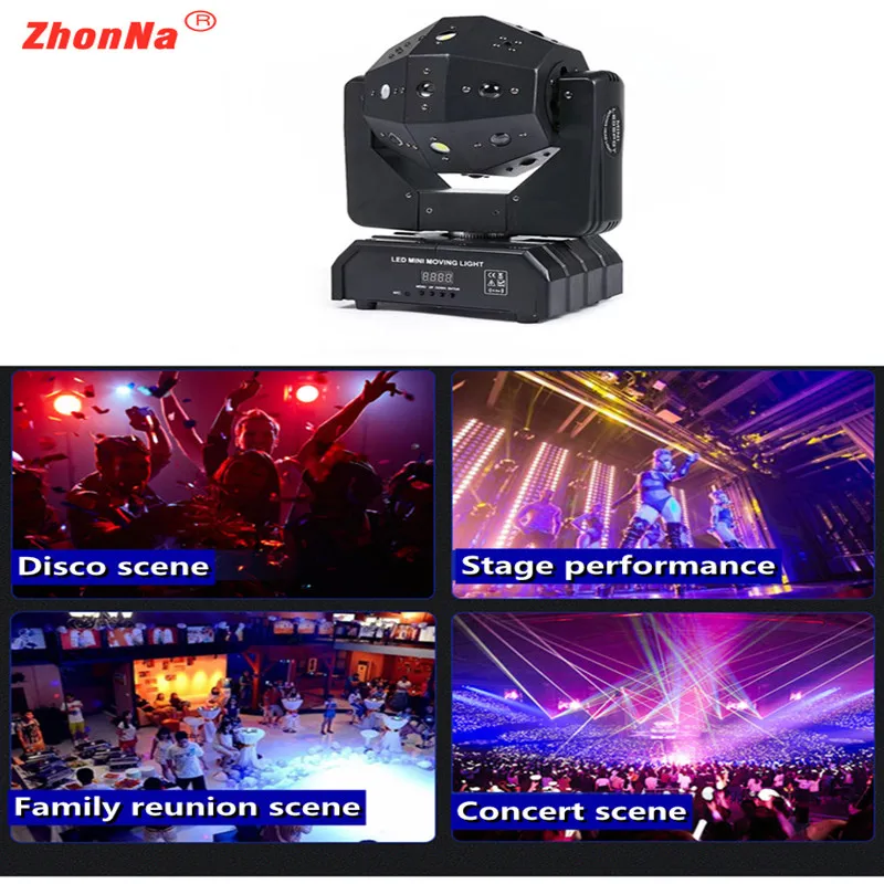 Professional DJ Disco Ball Lights LED Beam Laser Strobe  3in1 Moving Head Football Light DMX Nightclub Party Show Stage Lighting