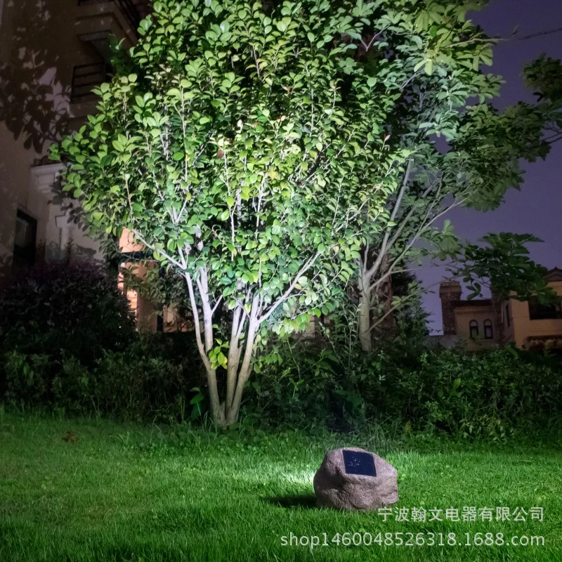 Resin Lamp Outdoor Solar Floodlight Stone Spotlight Waterproof LED Landscape Garden Light Automatic Light in The Dark