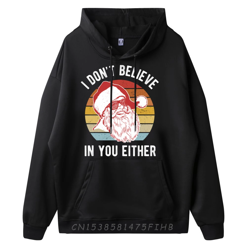 Geek Vintage Retro Santa Shirt Christmas Hoodies Cute Printed Long Sleeve Crew Neck Hoodies Adult Classic Sweatshirt