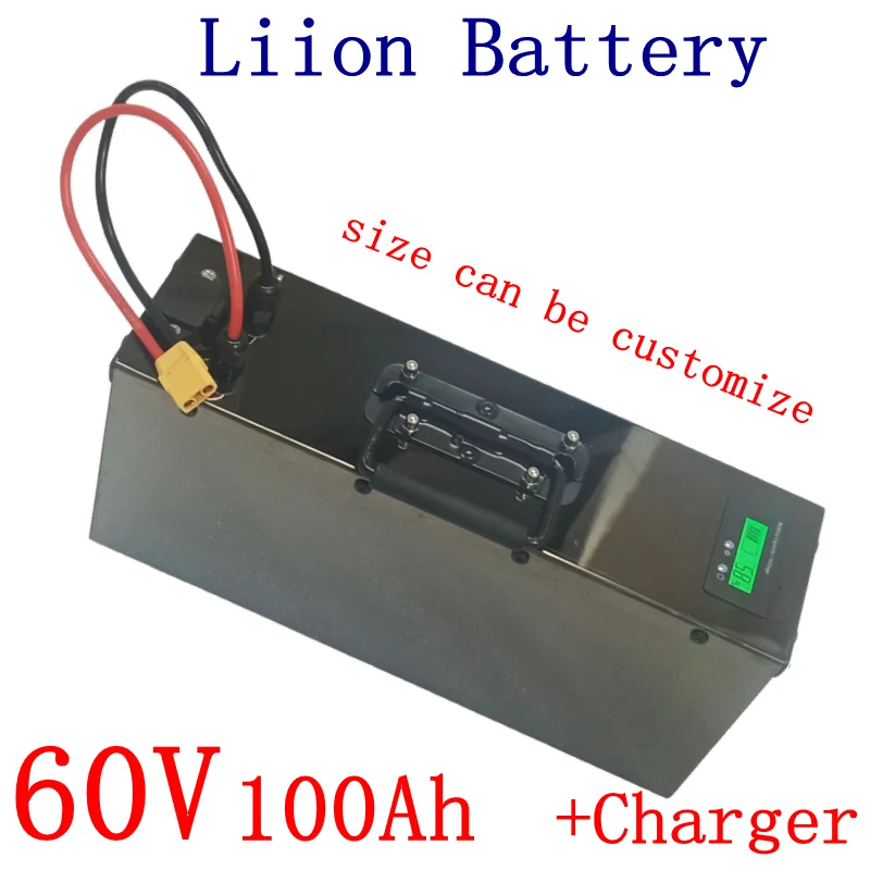 

60V 100Ah Li ion Lithium Battery Built-in BMS for 5000W 7000W Electric Tricycle Golf Cart+ Charger