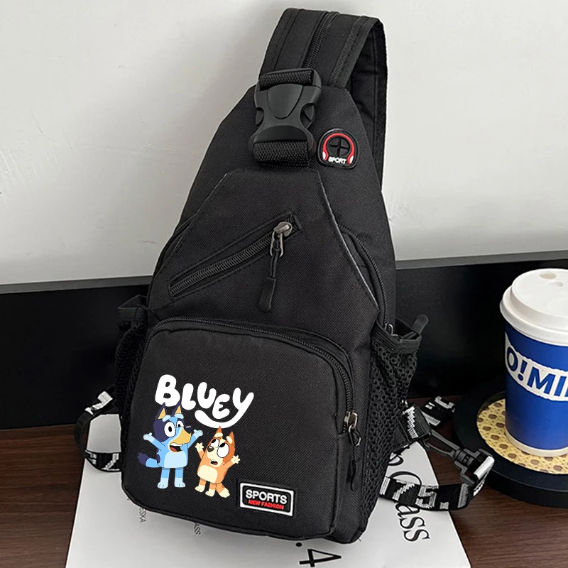 

Сумка-мессенджер Blueye Bingo для мужчин и женщин, регулируемая, на одно плечо, с отверстием для наушников, милый аниме-дизайн, для спорта и путешествий, из ткани Оксфорд