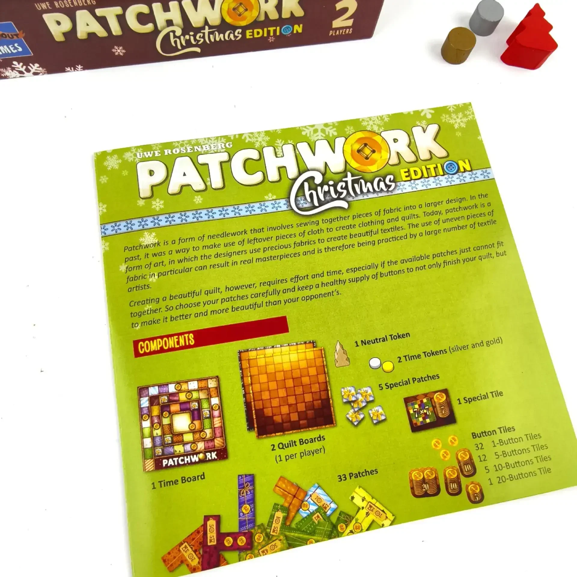 Nouveau Jeux de société de noël en Patchwork, jouets pour deux joueurs, fête amusante |   Version anglaise Cartes en papier Stratégie Patch Wars Cadeau