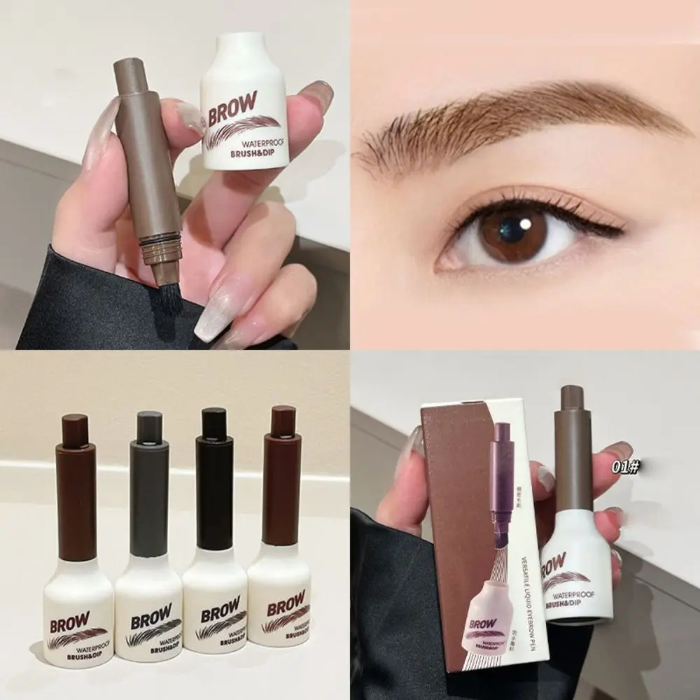 Easy Waterproof Brow Brush Hair-Like Strokes Long Lasting Eyebrow Pencil Quick Drying Multifunctional Usage Instant Brow Brush