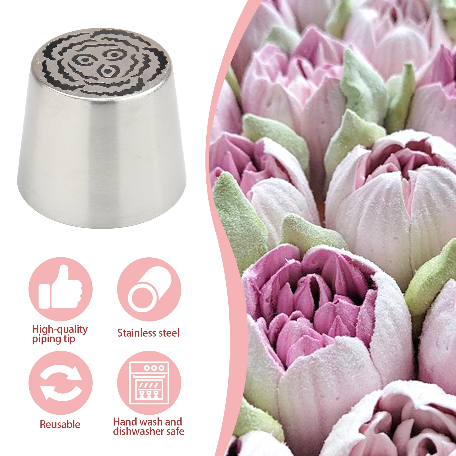 Extra Large Cotton Candy Bouquet Framing Nozzle Russian Cream Bean Paste Frosting Squeeze Nozzle DIY Cake Tools SL49