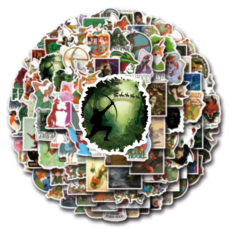55 stks Robin Hood Cartoon Graffiti Stickers Decals Koffer Laptop Computer Gitaar Decoratie DIY Kids Klassiekers Speelgoed