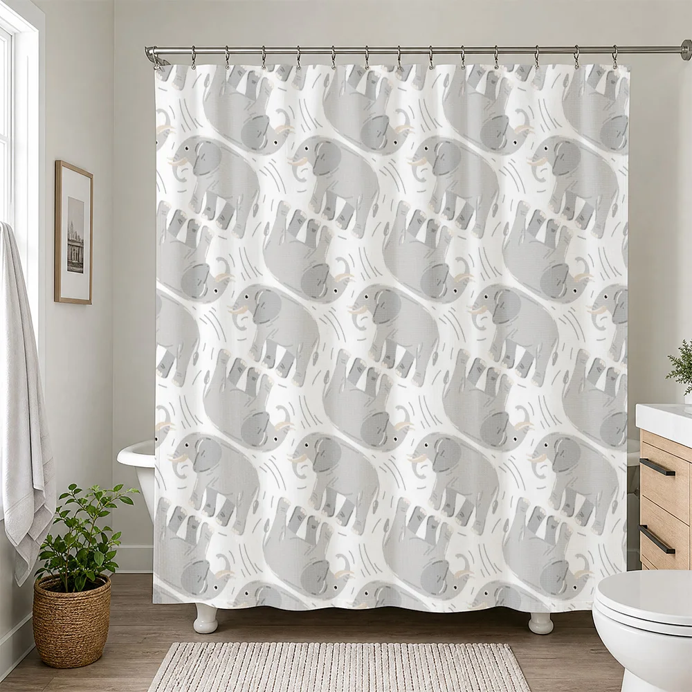 Cute Pandas Shower Curtain Waterproof Bathroom Shower Liner Novelty Decor for Kids and Adults Modern Home Bathroom Accessories G