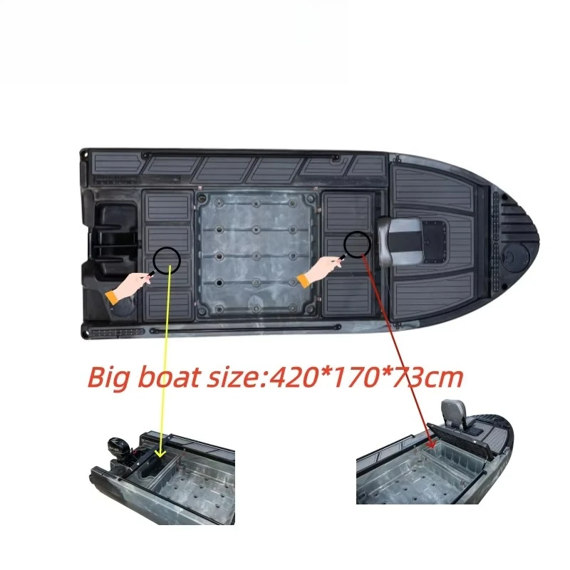 New HDPE   big boat 4.2M X 1.7M, good view, can accommodate 4 people, comfortable ride