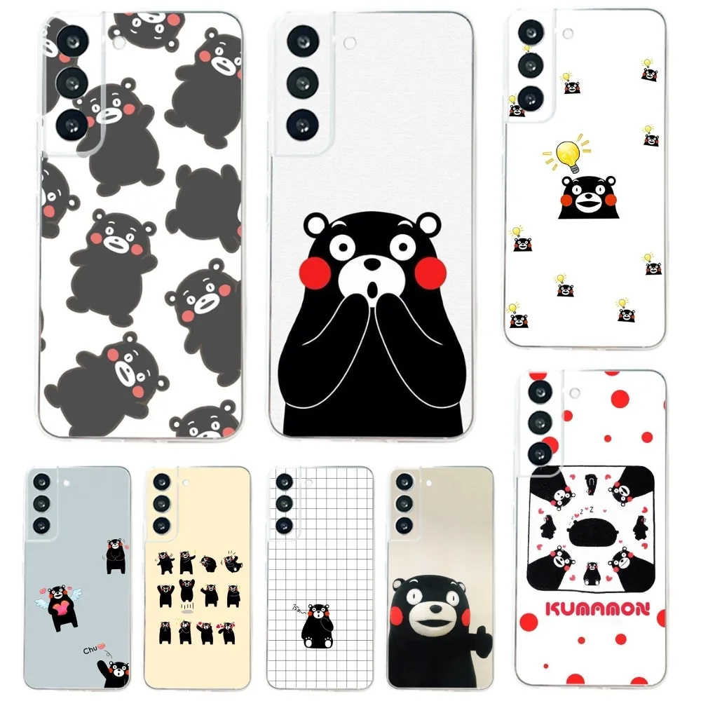 Cute K-Kumamon Bear Phone Case For Samsung Galaxy A71,70,52,51,40,31,A50,30S,21S,Note20ultra Transparent Cover