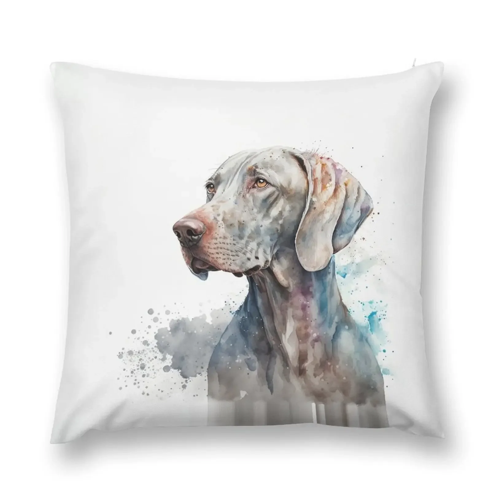 Weimaraner Dog in Watercolor Illustration Throw Pillow Pillowcases Bed Cushions Sofa Cushions autumn decoration pillow