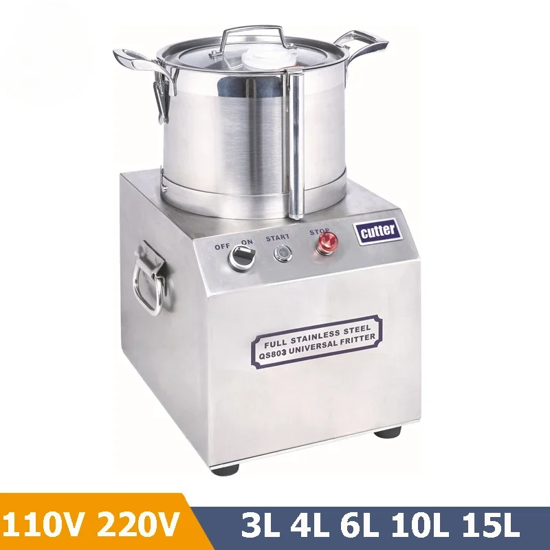 3L 6L 10L Big Power 750W 1500W Bowl Cutter Chopper For Food High Speed Meat Mincer Chili Onion Ginger Vegetable Cutting Machine