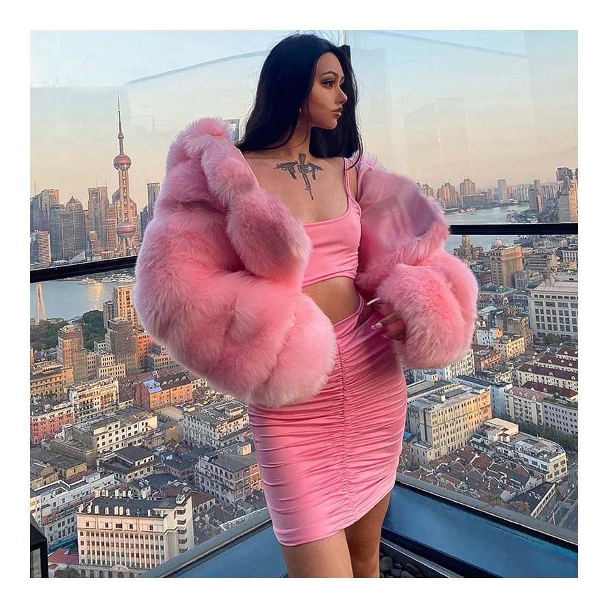 

Зимняя укороченная куртка из искусственного меха в стиле Y2K для девушек, теплая, пушистая, с капюшоном, модная женская верхняя одежда