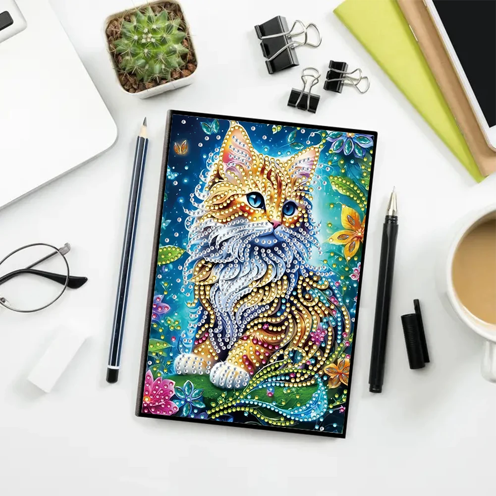 

50-Page A5 Cat Diamond Painting Notebook for Adult Holiday Birthday Gift