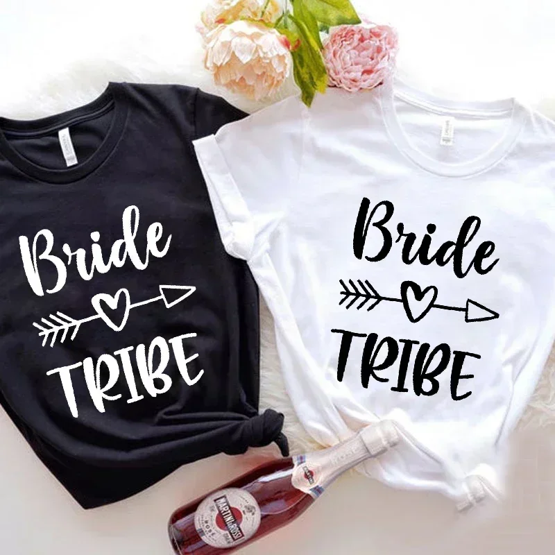 Short Sleeve T Shirt for Women Bridal Party Clothes Fashion Bride Tribe Shirt Lady Graphic Tshirt Women Spring Summer Female Tee