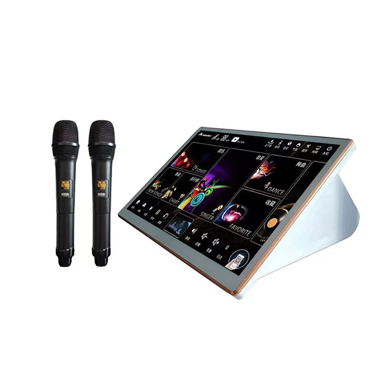 KTV Karaoke System with Wireless Microphone 18.5 Inch Capacitive Touch Screen Bluetooth 5.2 Karaoke for Hong Kong, Macau Taiwan