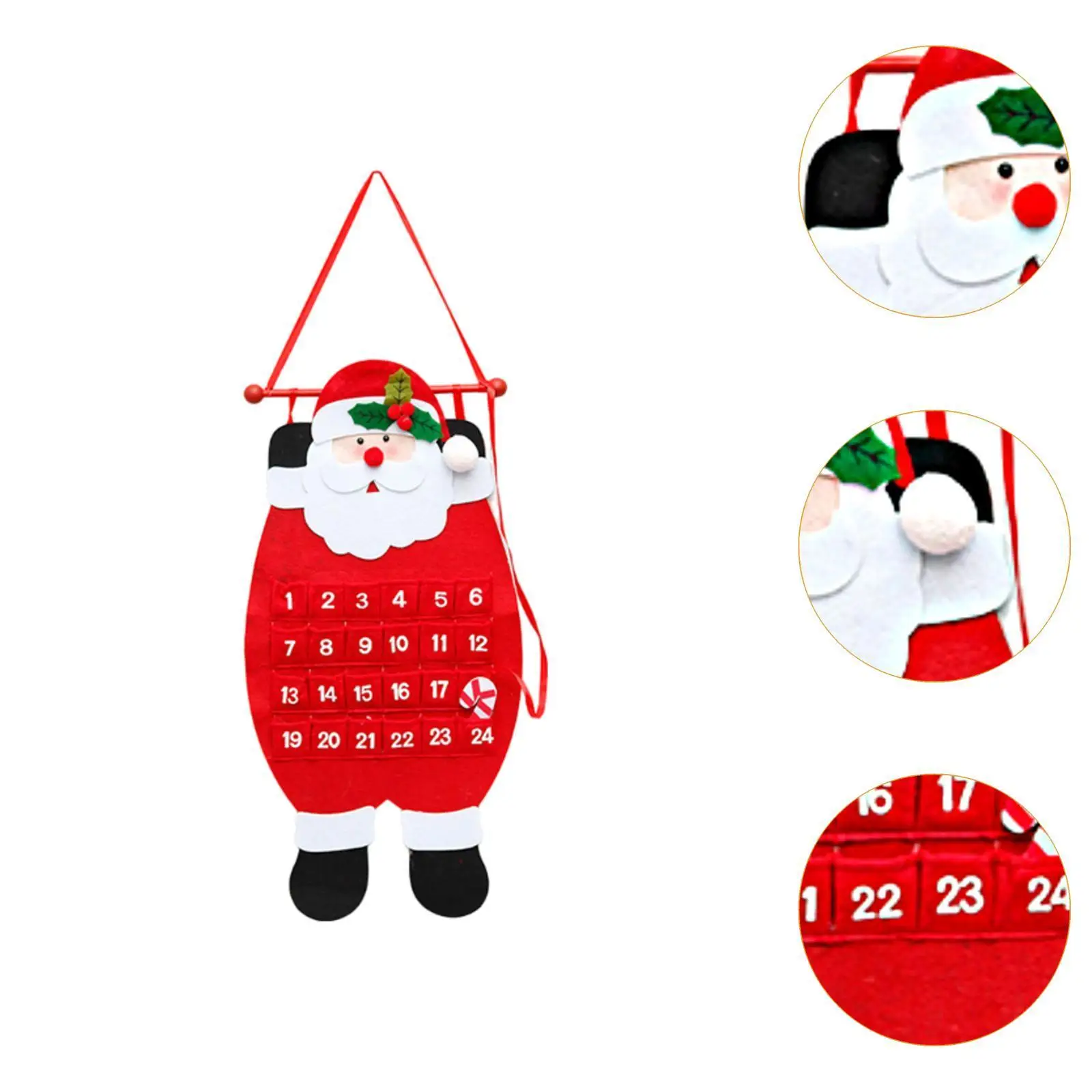 Christmas Advent Calendar Xmas Gift Nonwoven Christmas Decoration Hanging for Wall New Year Fireplace Home Office Family Gift