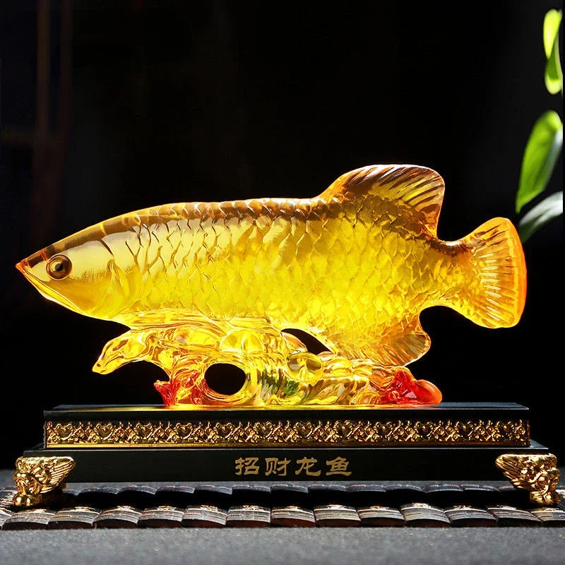 

1pcs Fortune Golden Fish Resin Fortune Home Furnishing Office Company Store Opening Gift Living Room Decor feng shui ornament