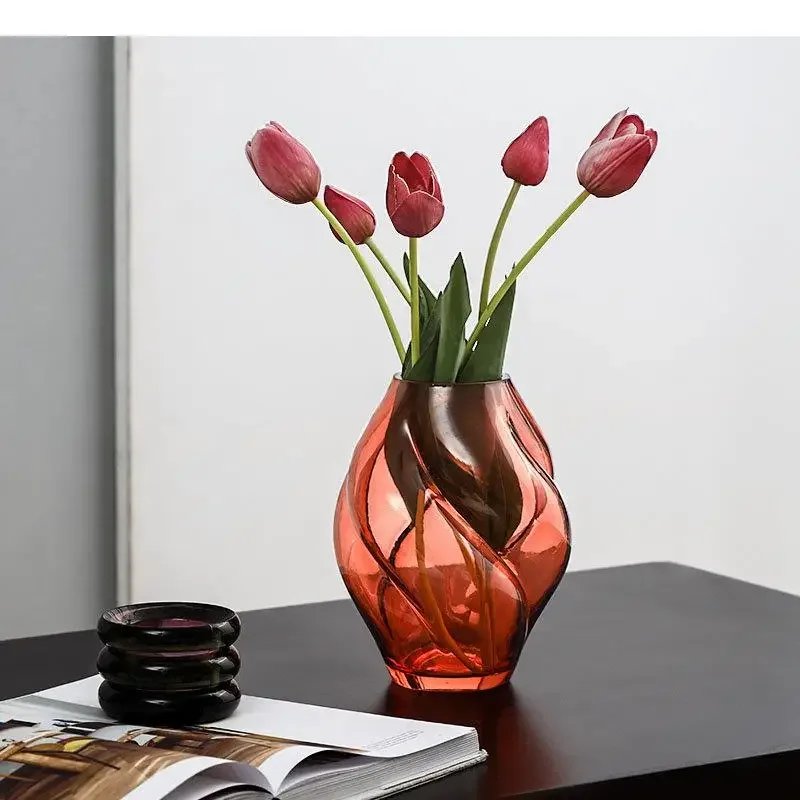 

#For Floral Shape Relief Vase Desk Decoration Transparent Glass Vases Hydroponics Flower Pots Decorative*