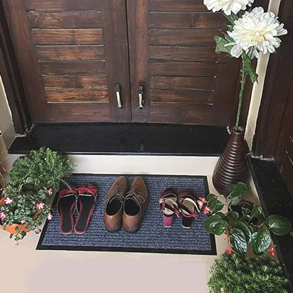 Vertical Stripe Door Mat Striped Heavy Duty Front Door Mat Absorbent Waterproof Entrance Rug Fade Resistant Low Profile Indoor