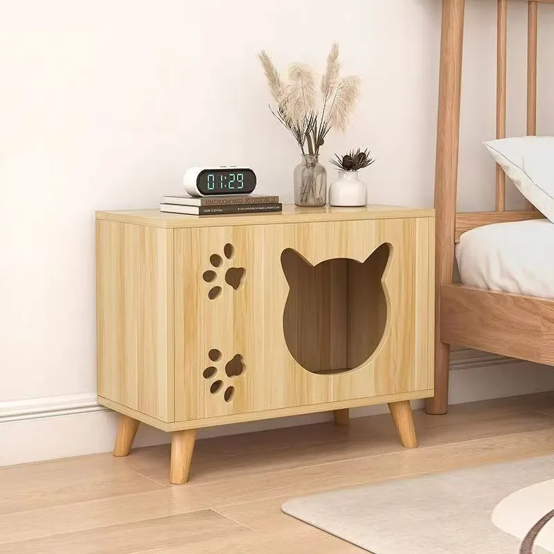 

Height Adjustable Cat Living Room Cabinet Minimalist Small Pet Bed Cabinet Wooden Storage Furniture