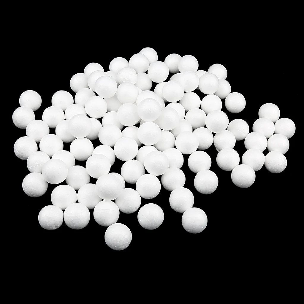 

100pcs White Modelling Craft Polystyrene Foam Balls 10mm~30mm for Xmas Gift Christmas Party Decoration Accessories