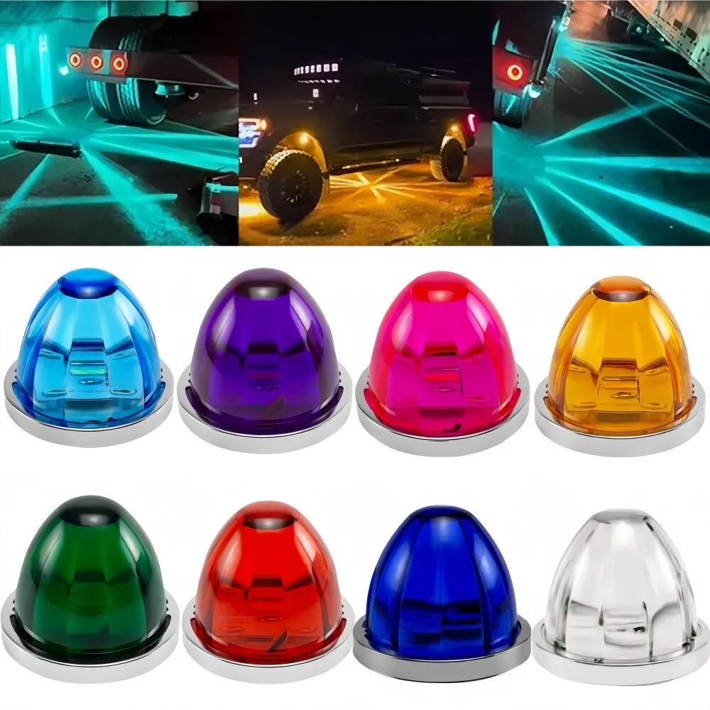 2PCS Upgraded Truck Side Lights LED Signal Watermelon Lights Automotive Lighting Bulbs for Trailer Van Lorry Side Marker Warning