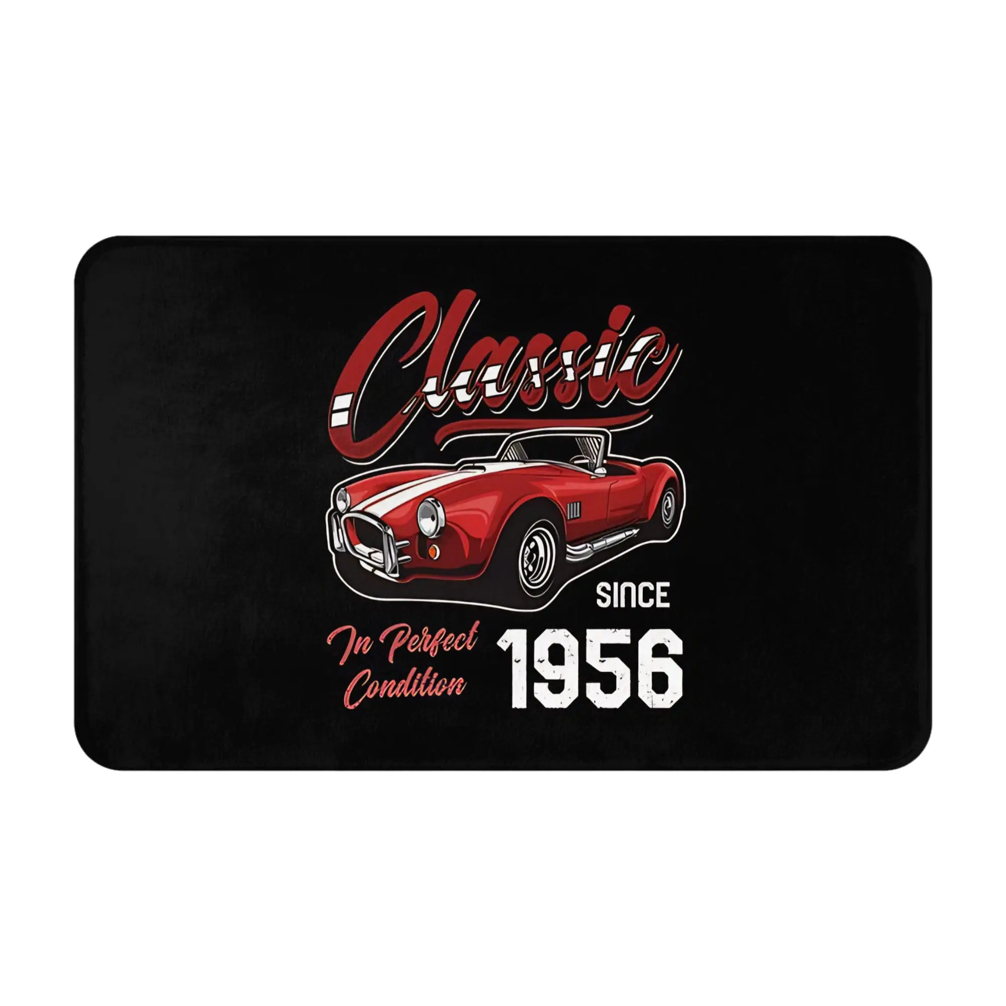 Not Old Classic Car Vintage Born In 1956  Decorations Bathroom Mat 70th Doormat Kitchen Carpet Outdoor Rug Home Decoration