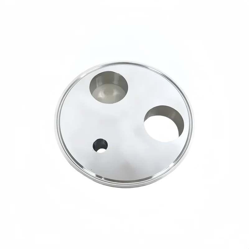 3A  6inch Ferrul167mm Tri-clamp Extraction Flat Cover/Cap With 2