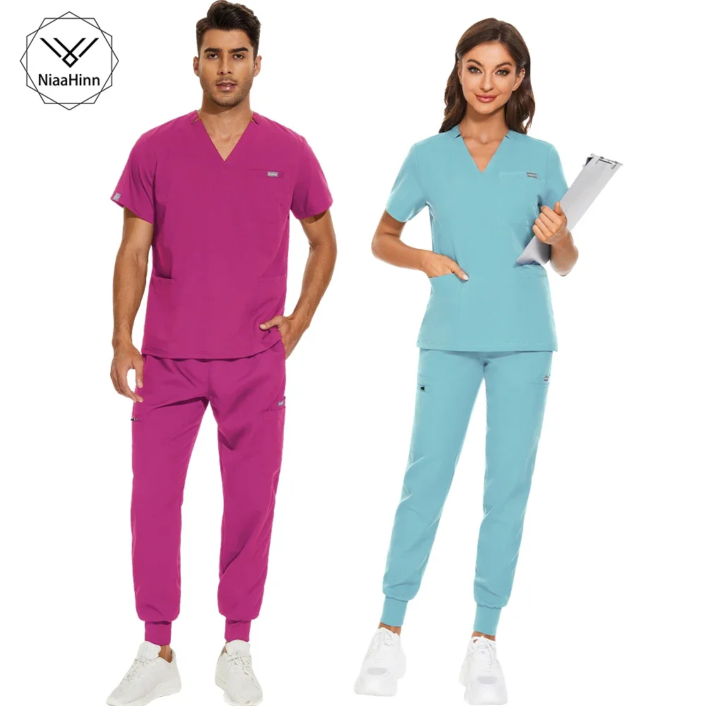 

Health Workers uniform Beauty Salon Clothes Medica Nursing Scrub Tops Pants Nurse Nursing Working Uniform Doctor Scrubs Suits