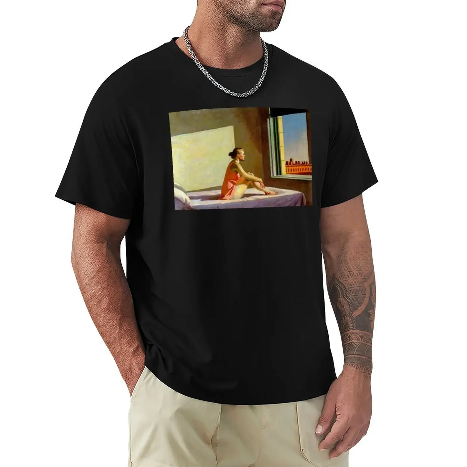 

Morning Sun by Edward Hopper T-Shirt boys animal print blanks tshirts for men blacks quick-drying oversized mens t shirt